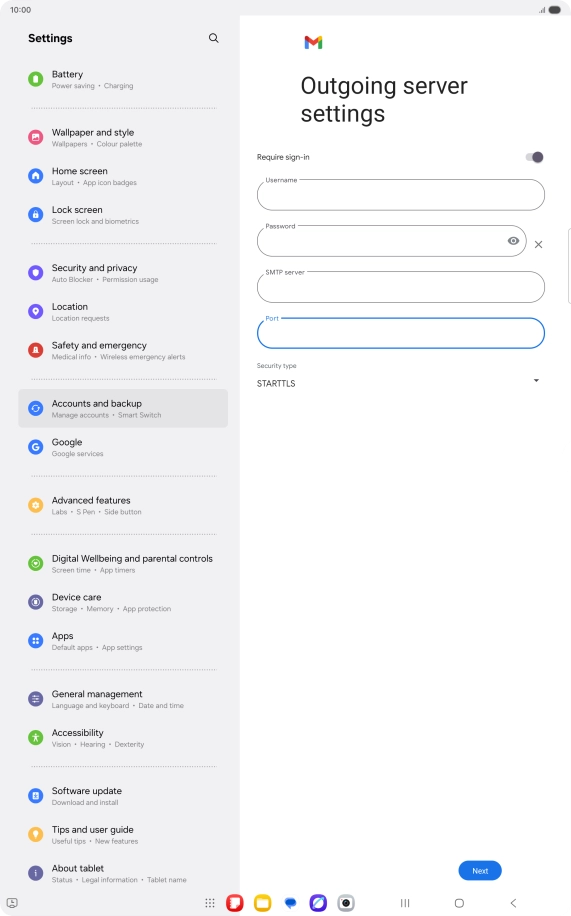 Press the drop down list below 