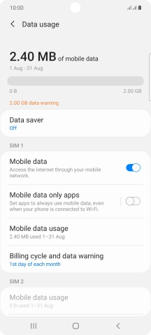 The total data usage is displayed.