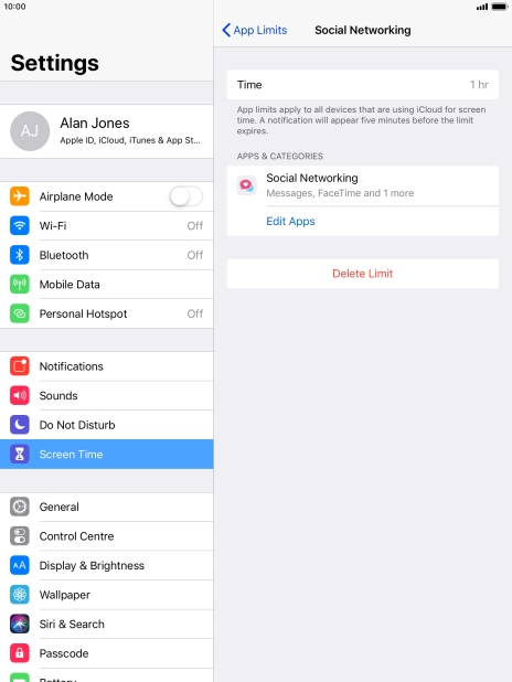 Press Delete Limit. Press Delete Limit.