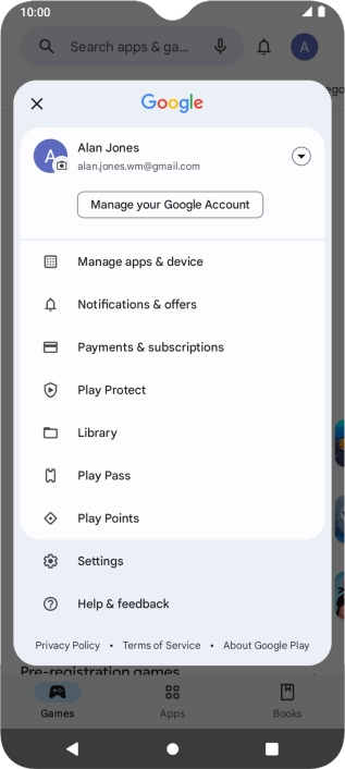 Press Manage apps and device.