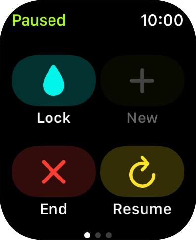 Press End to stop your training activity.