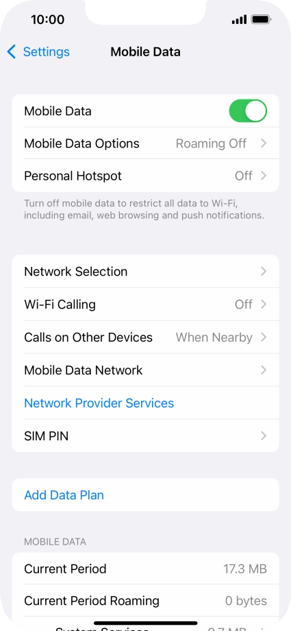 Press Add Data Plan.