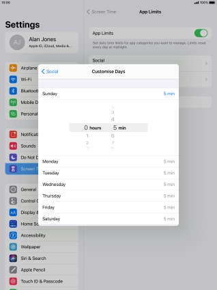 Select the required period.