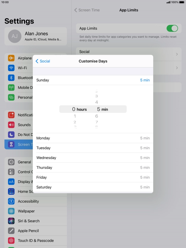 Select the required period.