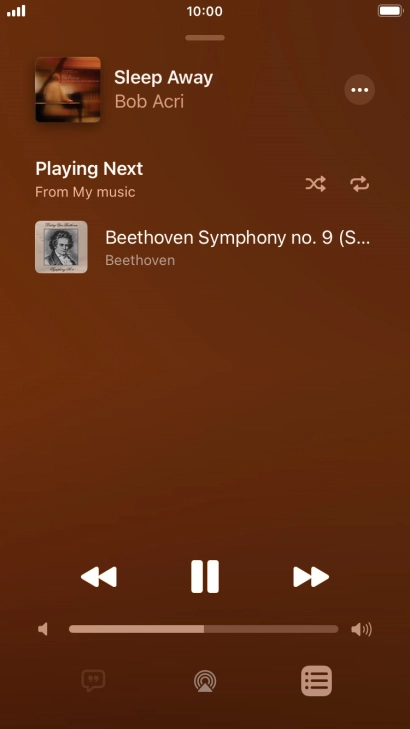 Press the shuffle icon to turn the function on or off.