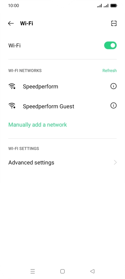 Press Advanced settings.