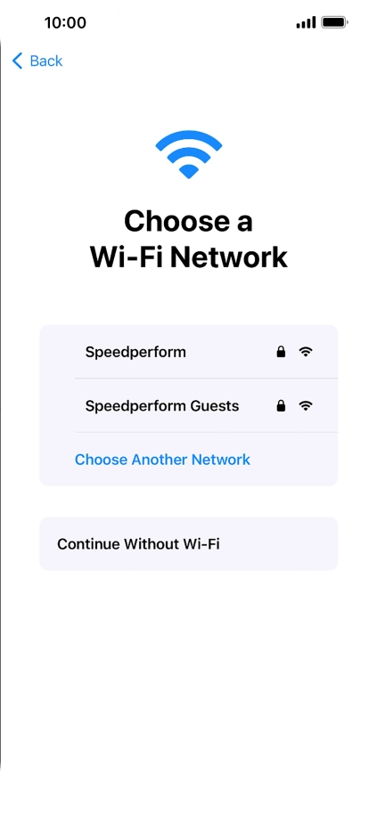Press the required Wi-Fi network.