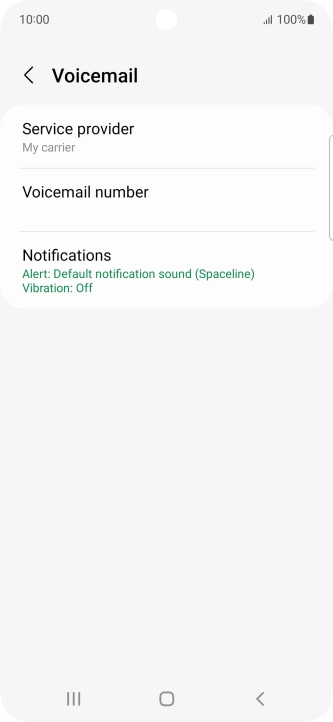 Press Voicemail number.