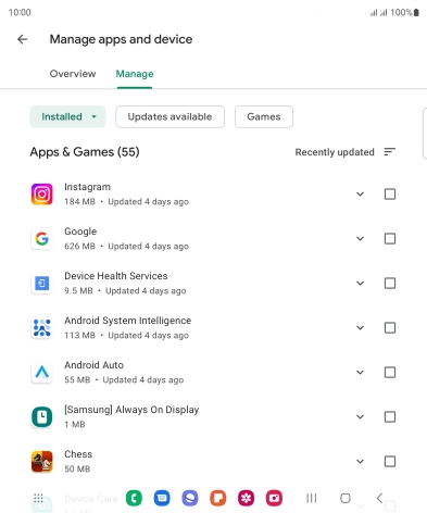 Press the required app.