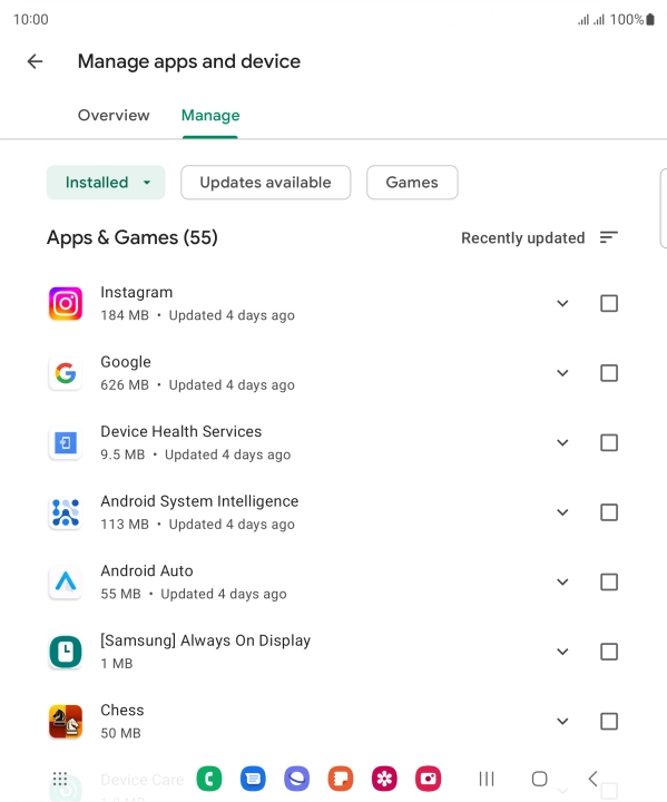Press the required app.
