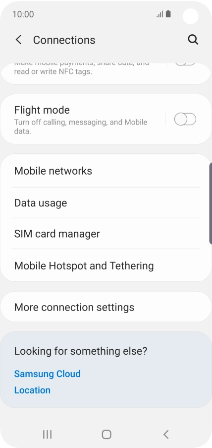 Press Mobile Hotspot and Tethering. Press Mobile Hotspot and Tethering.