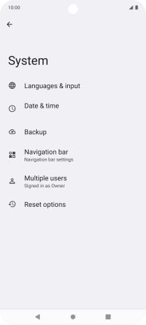 Press Reset options.