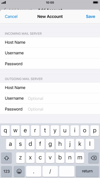 Press Username and key in the username for your email account. Please note that if you're using Vodafone's outgoing server, leave the username field empty.