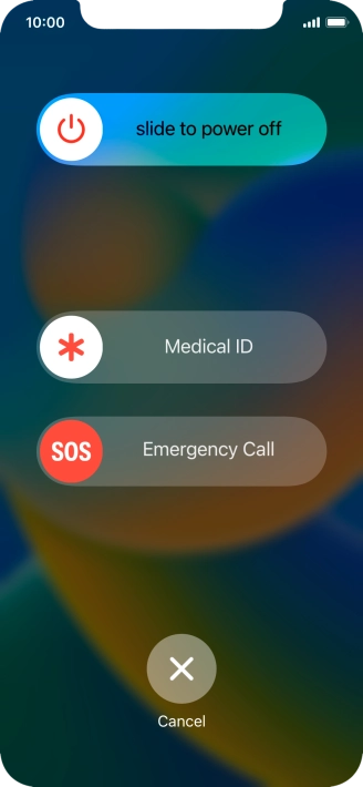 Press and drag the power off icon right.