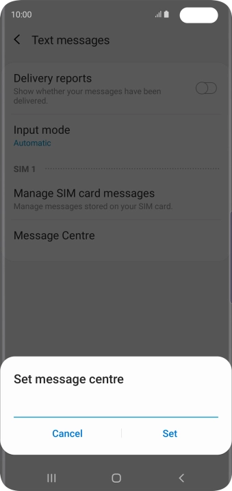 Key in +61415011501 and press Set.