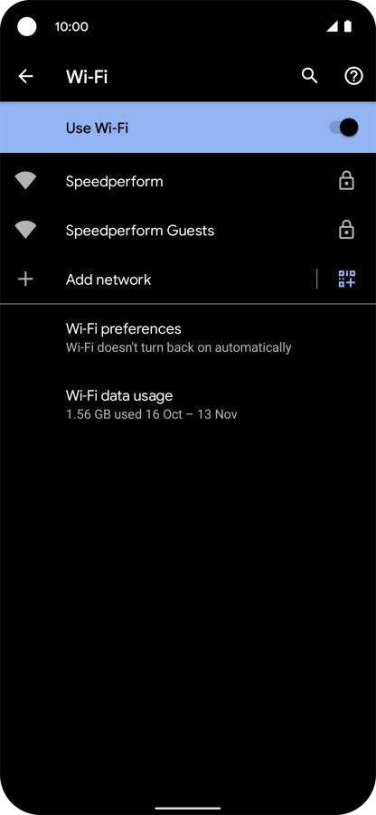 Press the required Wi-Fi network.