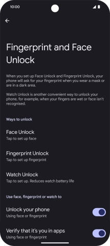 Press Fingerprint Unlock.