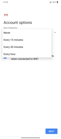 Press the required setting.