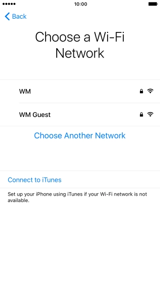 Press the required Wi-Fi network.
