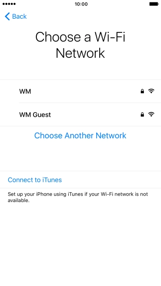 Press the required Wi-Fi network.