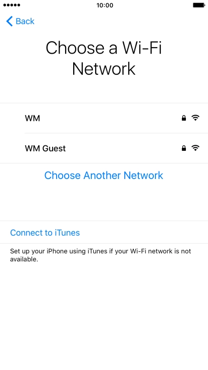 Press the required Wi-Fi network.