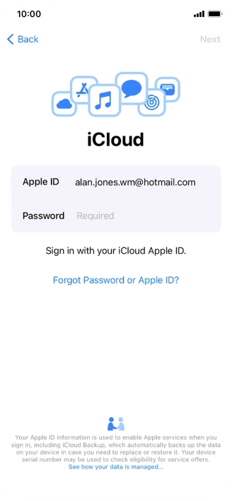Press the field next to 