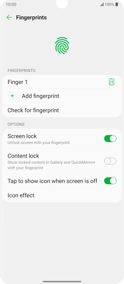 Press the required settings.
