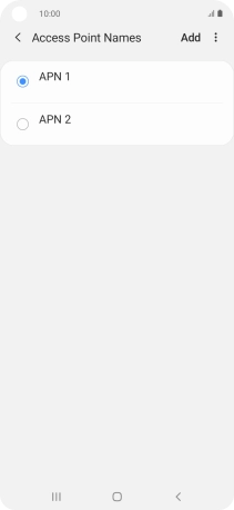 Press the field next to the data connection to activate it.