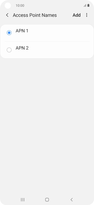 Press the field next to the data connection to activate it.