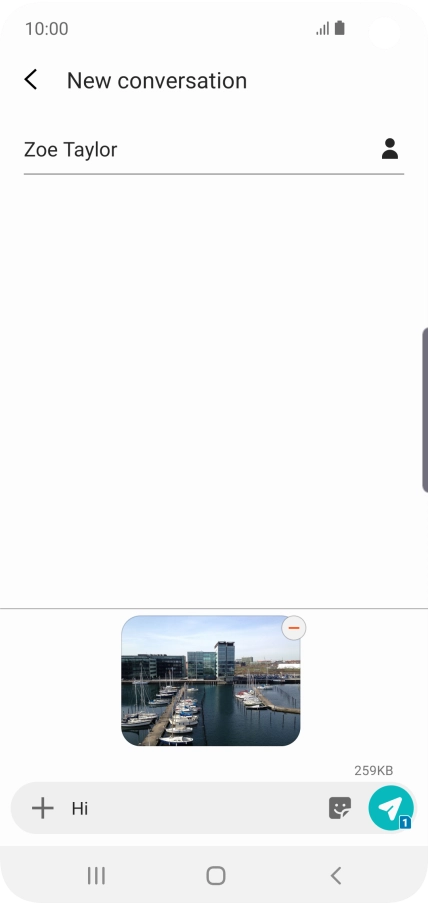 Press the send icon when you've finished your picture message.