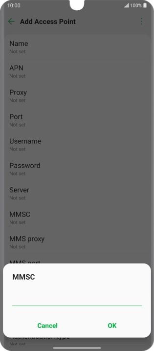 Key in http://pxt.vodafone.net.au/pxtsend and press OK.