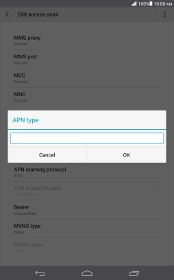 Key in default and press OK.