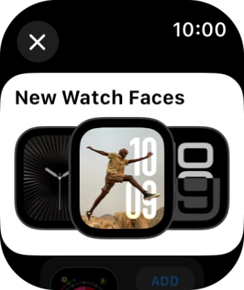 Turn the Digital Crown to see the different watch faces. Turn the Digital Crown to see the different watch faces.