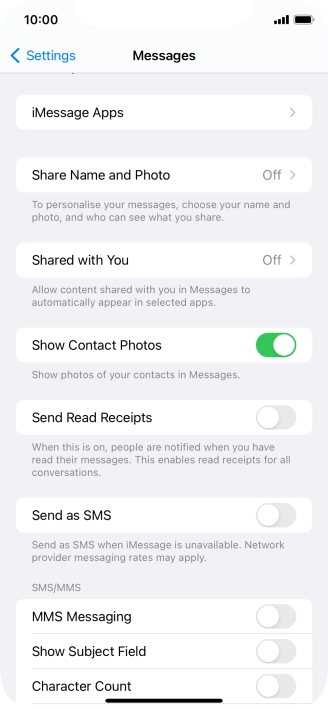 Press the indicator next to 
