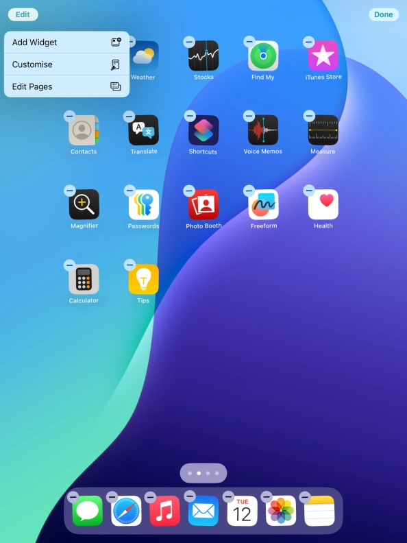 Press Add Widget.
