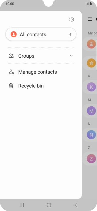 Press Manage contacts.