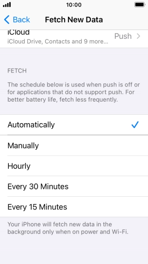 If you turn off the function, press the required setting.
