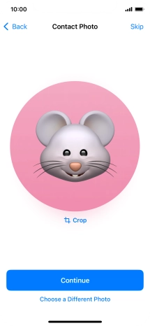 Follow the instructions on the screen to customise the selected picture and press Continue.