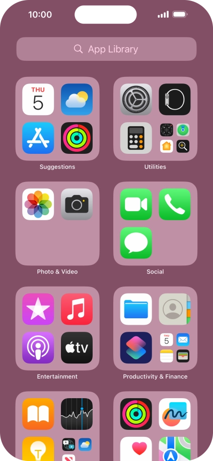 Press the required app.