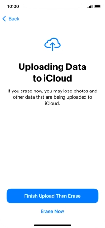 Press the required setting.