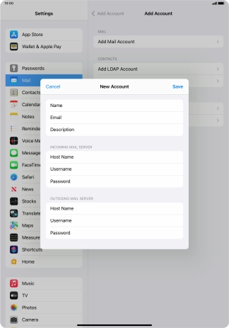 Press Save. Your email account has now been set up. To select more settings for incoming and outgoing server, proceed with the following steps. Press Save. Your email account has now been set up. To select more settings for incoming and outgoing server, proceed with the following steps.