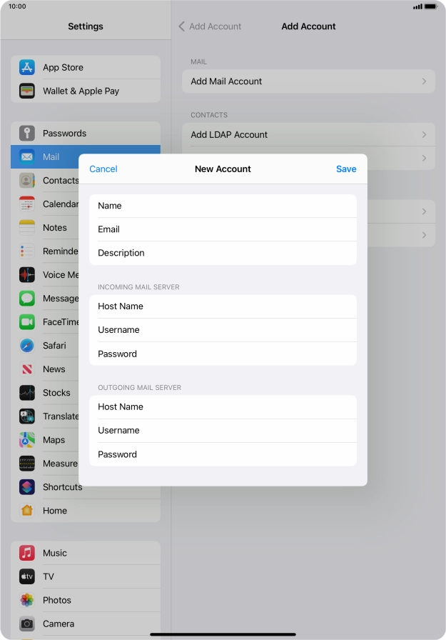 Press Save. Your email account has now been set up. To select more settings for incoming and outgoing server, proceed with the following steps. Press Save. Your email account has now been set up. To select more settings for incoming and outgoing server, proceed with the following steps.