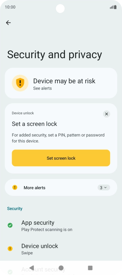Press Device unlock.