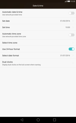 Press Automatic date & time to turn on the function.
