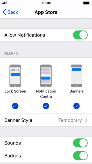 Press the indicator next to 