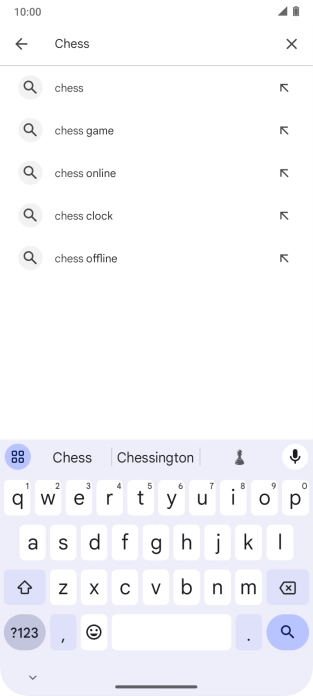 Key in the name or subject of the required app and press the search icon.