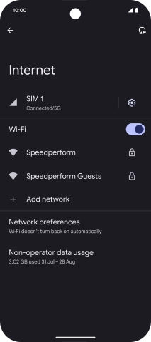 Press the required Wi-Fi network.