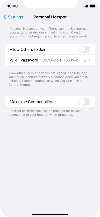 Press Wi-Fi Password and key in the required password.