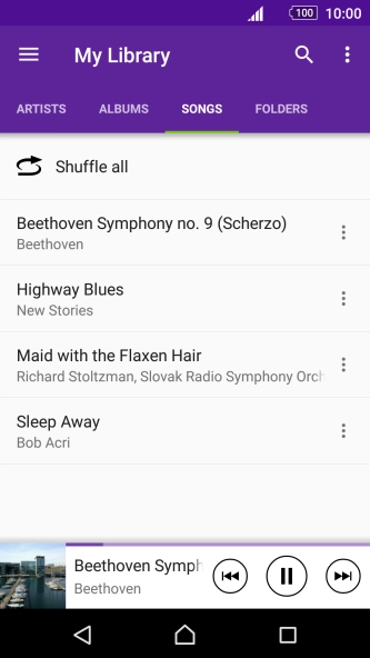 Press the song title.