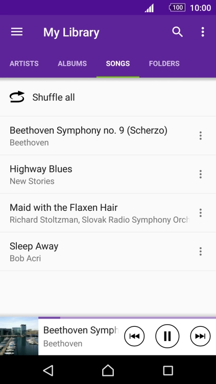 Press the song title.